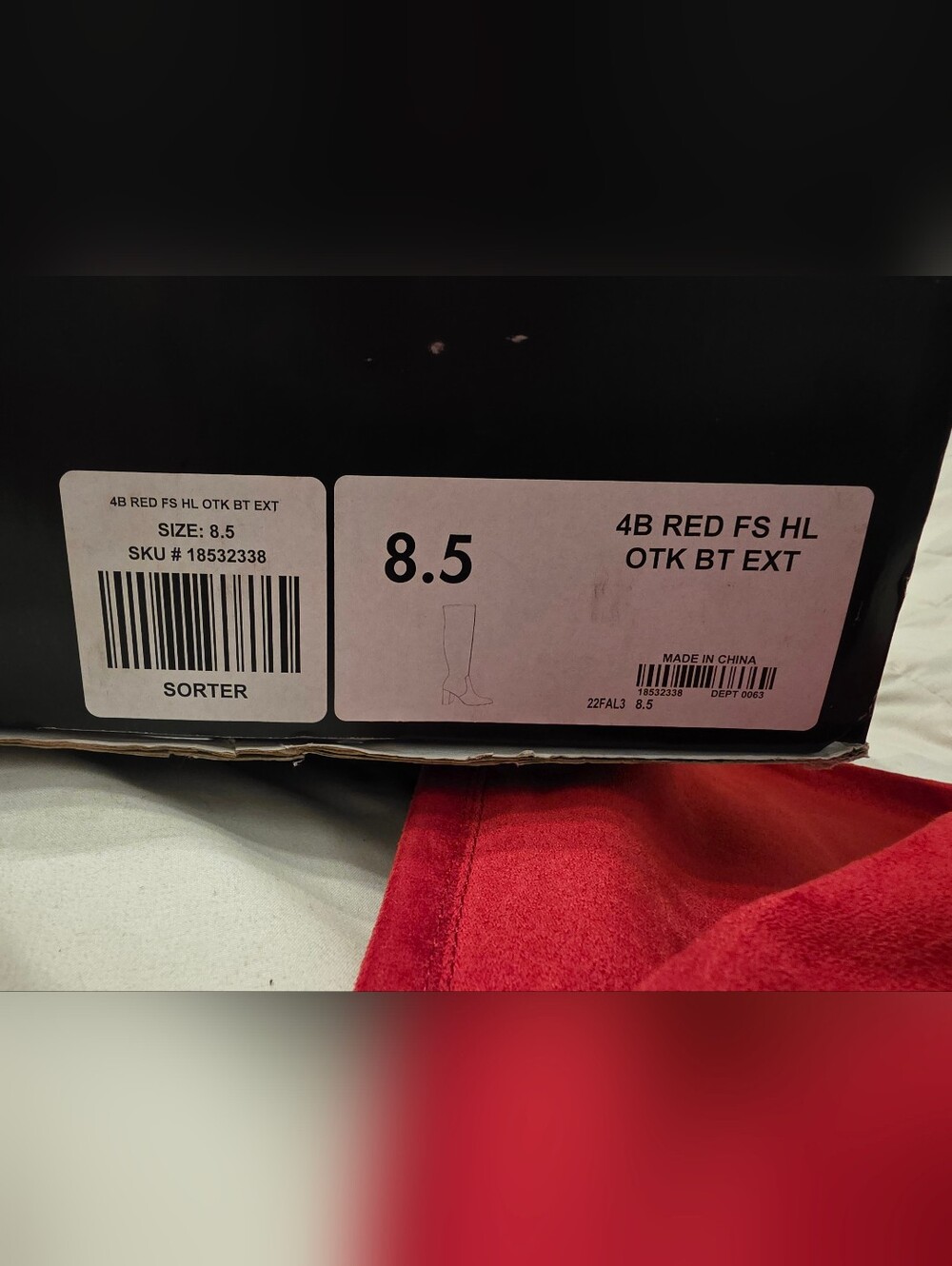 Torrid 8.5 Red Suede Knee-High Block Heel Boots, Wide Calf Approved. - Picture 2 of 11